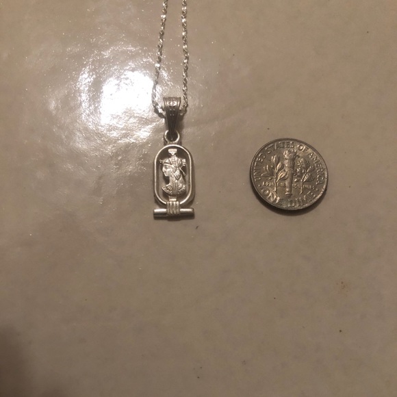 Hand Made EGYPTIAN SILVER CleopatraCartouche Charm - Picture 2 of 6